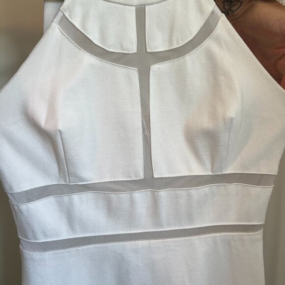 GUESS White Bodycon Dress with Mesh Cutouts - Picture 3 of 4